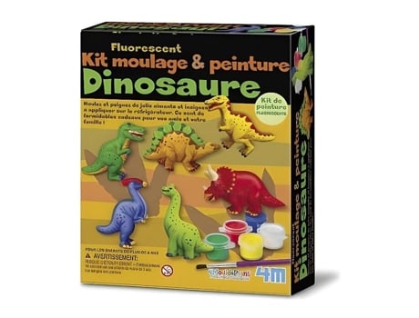 Kit de moldagem - 4M - Dinossauro fluorescente - Multicolor - Para montar você mesmo