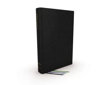 Livro net bible, thinline large print, genuine leather, black, thumb indexed, comfort print de thomas nelson (inglês)