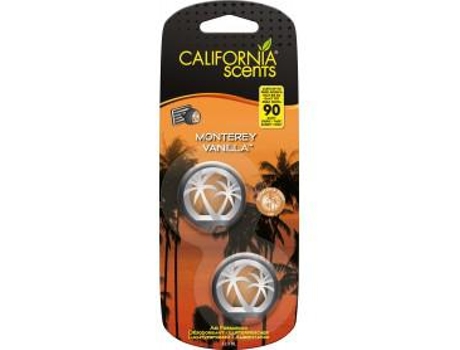 California Scents Ambientador de Coche Minidifusor Fragancia 'Monterey Vanilla' Con Aroma de Vainilla de Monterrey