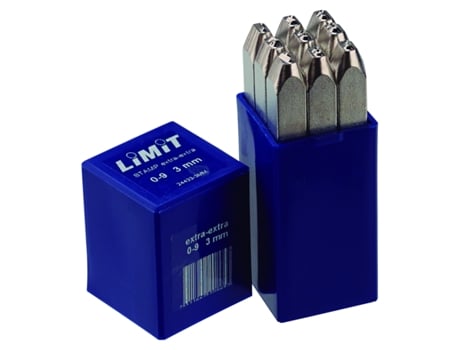 LIMIT 244330502.Conjunto de 9 Punções Numeradas Inox/Metal 6Mm