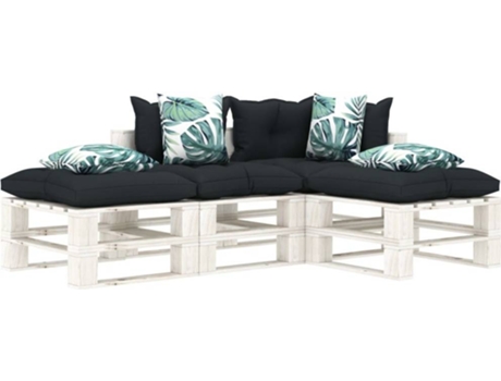 Conjunto de Jardim  Lounge 3052481 (Verde - Madeira - 70x67.5x60.8 cm - 4 Peças)