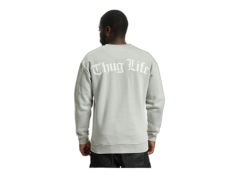 Sweatshirt para Unisexo THUG LIFE (3XL - Algodão - Cinzento)