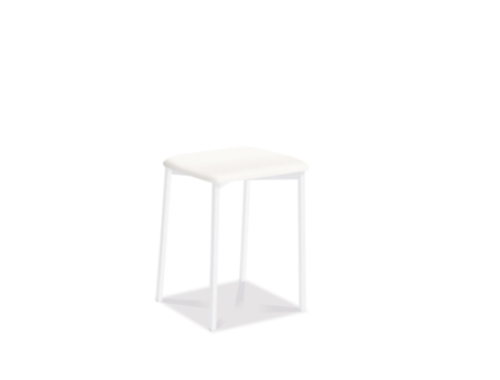 Banqueta de Cozinha Branca Kati 33x47x33cm Couro Sintético Branco FANMUEBLES