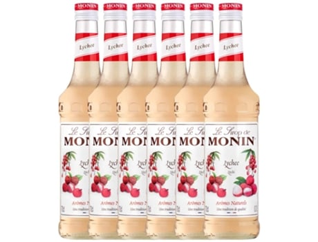 Licor MONIN Schnapp Monin Sirope Lychee Litchi Sem Álcool (0.7 L - 6 unidades)