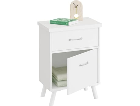 Mesa de Cabeceira MUEBLES PITARCH Valentina (Branco - Melamina - 64x47x35 cm)