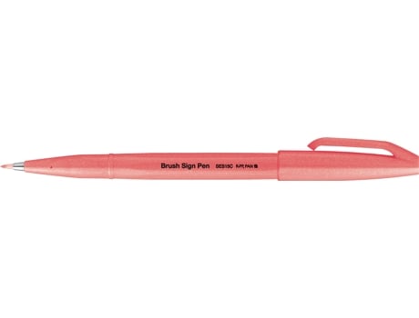 Caneta de Fibra Pentelarts Brush Sign Pen Ses15 Vermelho Neon PENTEL ARTS