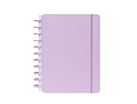 Caderno Smart Com Elástico Espiral A4 Pautado Lilás