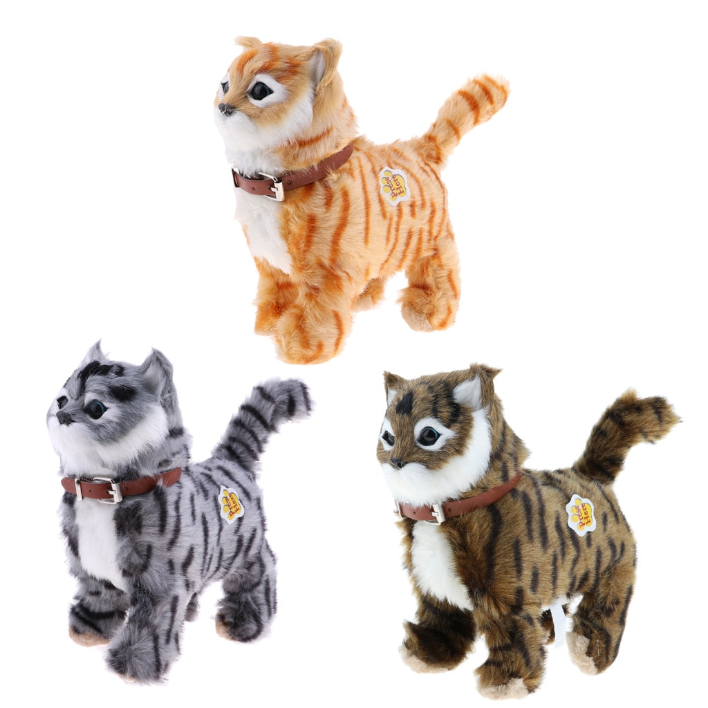 Robô Brinquedo Eletrônico de Pelúcia para Animais de Estimação Cantando e  Andando Mew Leash Gatinho Uma