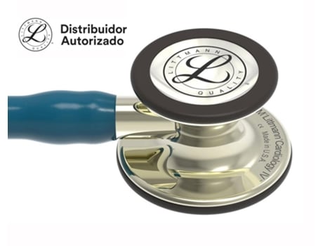 Estetoscópio Littmann Cardiology Iv 6190 Azul Do Caribe Acabamentos Champagne SOLVENTUM