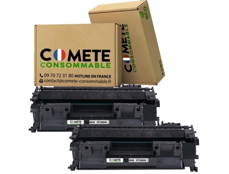 2 Cartuchos de Toner Preto Hp Cf280A Hp 80A Compatíveis para Impressora Hp Laserjet Pro 400 M401A M401D M401Dn COMETE CONSOMMABLE