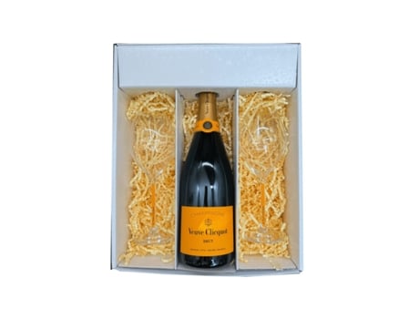 White Box: VEUVE CLICQUOT And 2 VEUVE CLICQUOT Flutes