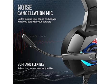 Auscultadores Gaming Gaming Headphone With Microphone Noise Canceling Rgb Led For Ps4 Ps5 Pc