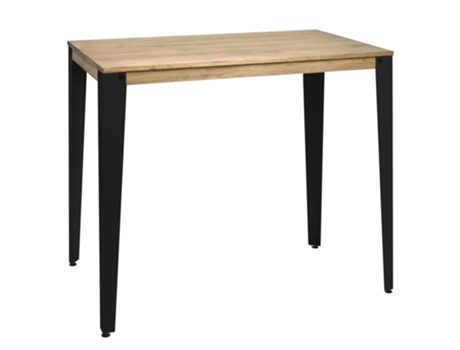 Mesa de Refeição BOX FURNITURE Lunds (Preto - Madeira e Aço - 100 x 60 x 110 cm)