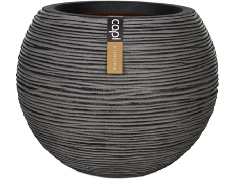 Vaso  Nature Rib Redondo (Cinzento - Plástico - 62x48 cm)