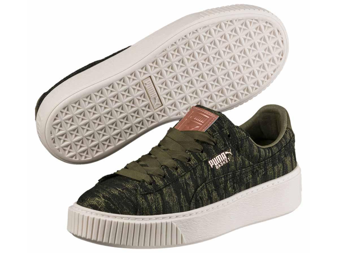 Puma basket cheap platform verde