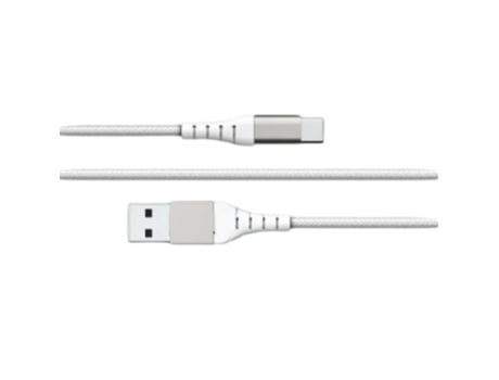 Cabo Reforçado Resistente À Flexão Usb a / Usb C 2M 3A 15W 12.000 Branco FORCE POWER