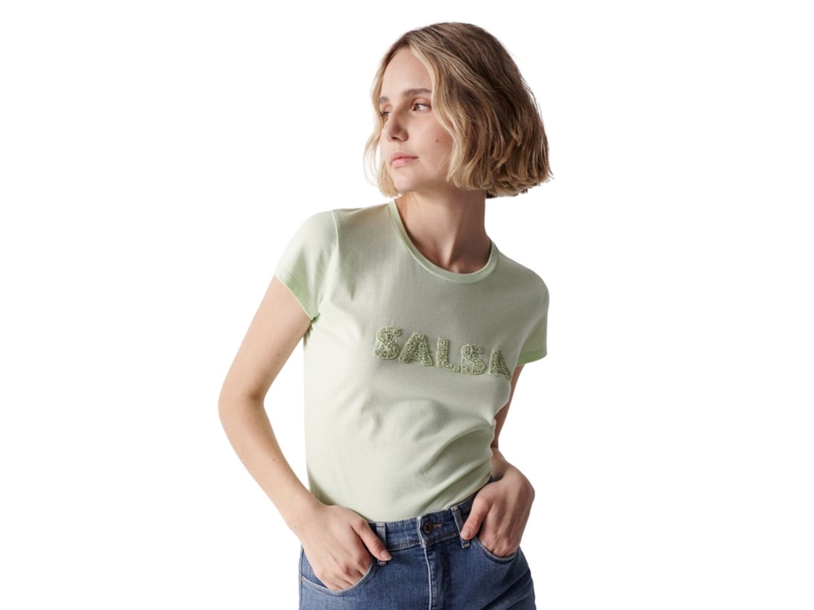 Camisola SALSA JEANS Logo Brillo Salsa Algodão para Mulher (L - Verde)