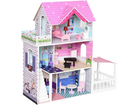 Casa de bonecas de madeira, grande casa de boneca, brinquedos