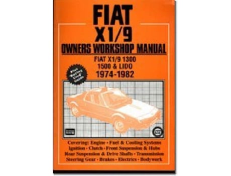 Livro fiat and x1/9 1974-82 owner's workshop manual de brooklands books ltd (inglês)