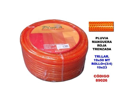 Pluvia manguera roja trenzada tri.lar.19x50 rollo (3-4) 19x23