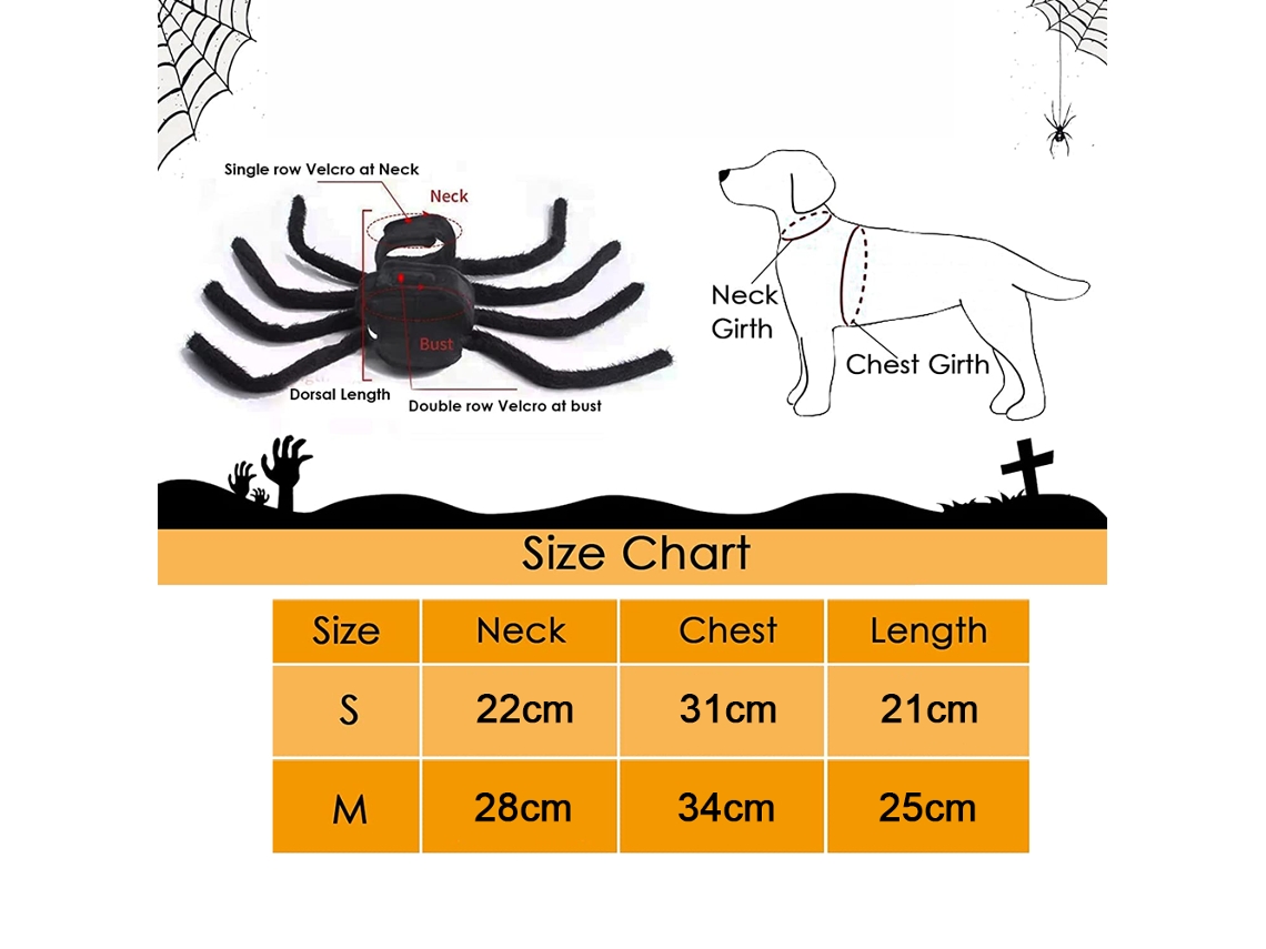 Trajes de Halloween para Cães Fantasia de Aranha para Festa de Halloween  para Cães Médios Pequenos Gatos Estilo 2