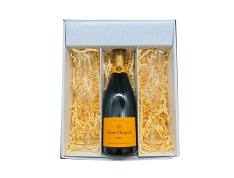 White Box: VEUVE CLICQUOT – Brut And 2 “Square” Flutes