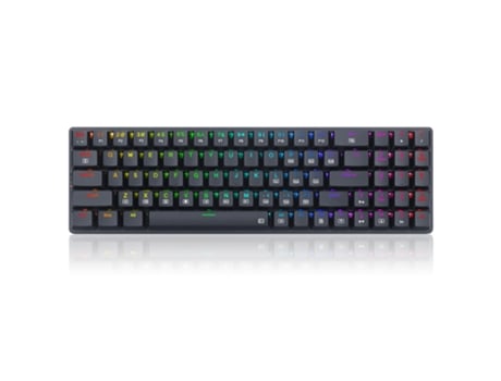 Teclado Mecânico REDRAGON K626P-Kb Ashe 78 Teclas com Fio Rgb Compacto Ultrafino com Interruptor Azul Numpad