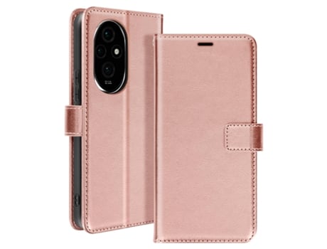 Capa de aba para Honor 200 com de Rose gold