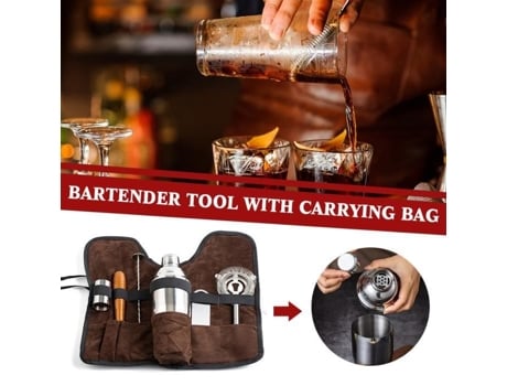 Coqueteleira de aço inoxidável, misturador para beber vinho, ferramenta de bar para festa, presentes para bartender, 7 ferramentas para bartender