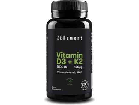 Suplemento Alimentar ZENEMENT Vitamina D3 + K2 (200 Softgels)