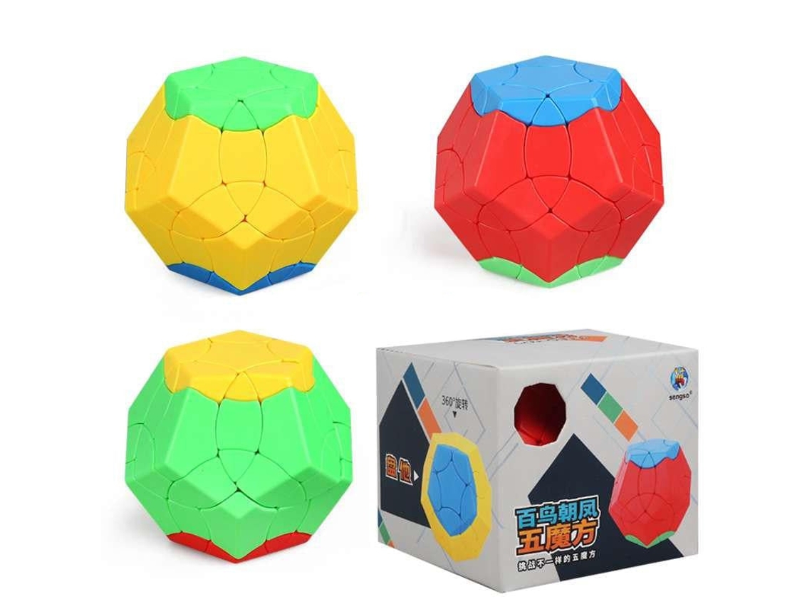 Cubos Mágicos Megaminxes Brinquedo Dodecaedro de 12 Faces 3X3 Megaminx  Preto