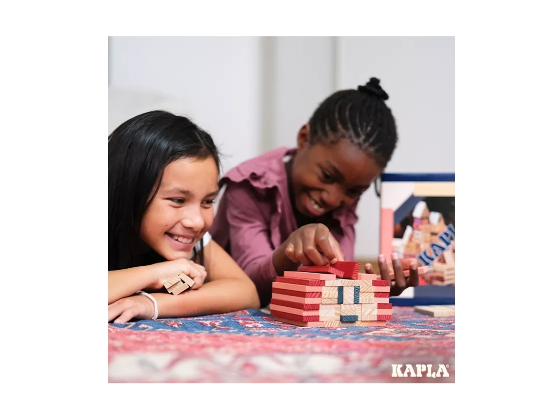 Kapla Building set [120 pieces] - red, pink, dark blue - buy at