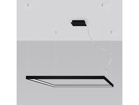 Candeeiro de Teto Led SOLLUX (Aluminio - Nelya L - Preto - 3000K)