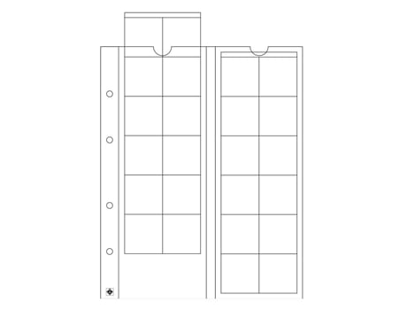 Folhas para Moedas Optima LEUCHTTURM para 24 Moedas Até 34 Mm Ø 5 Unid.