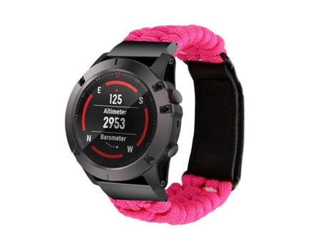 Bracelete Pulseira Fio Entrançado para Garmin Forerunner 945 Rosa