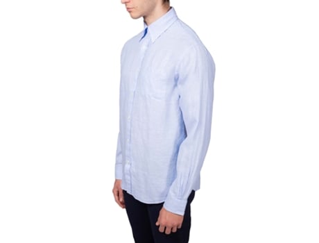 T-Shirt de Homem BROOKS BROTHERS Mens Button Down Linho Azul (S)