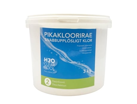 Grânulos de Cloro Rápido H2O 3Kg H2O CLEAR POOL