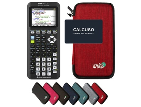 Calcuso Pacote Básico Vermelho com Calculadora Grafica Ti-84 Plus Ce-T Python Edition TEXAS INSTRUMENTS