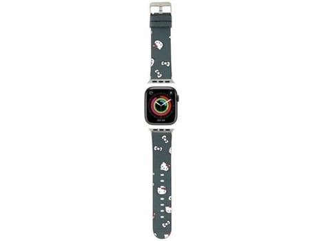 Pulseira Padrão de Cabeças e Nós para Apple Watch 38/40/41Mm Preto HELLO KITTY