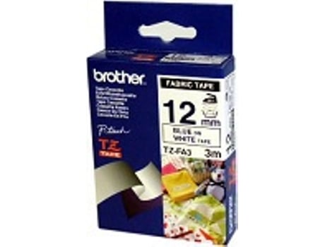 Fita de Impressão BROTHER TZEFA3 Branco/azul