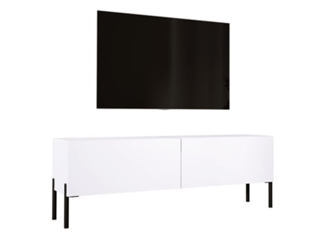 Largura Do Móvel de Tv 140 Cm Branco Fosco com Pés Pretos D: C: 140 Cm L : 52 Cm D: 32 Cm. Armário de Tv Mesa de Tv 3XELIVING