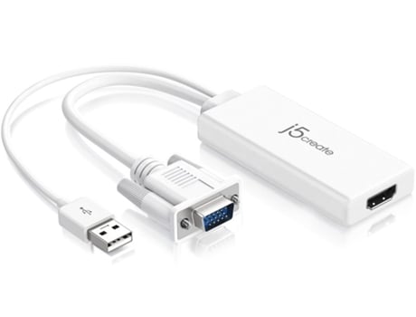 Adaptador HDMI j5 create (VGA e USB A - HDMI - 17 cm - Branco)