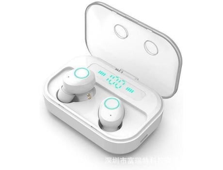 Auriculares Bluetooth True Wireless HDTOSNER (In Ear - Microfone - Branco)