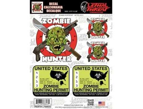 Autocolantes para Motas LETHAL THREAT Zombie Hunter