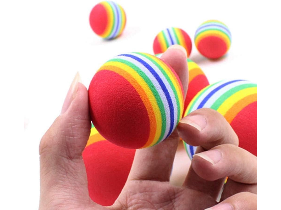 1pc Brinquedo Para Gatos Bola De Espuma EVA Macia Com Penas Bolas De  Brinquedo Coloridas Arco