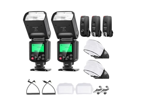 Kit Flashes NEEWER Ttl com Disparadores + Acessórios para Nikon / Canon Speedlite