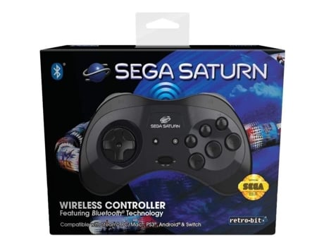 Retro-Bit Gamepad SEGA Saturn Bluetooth Preto