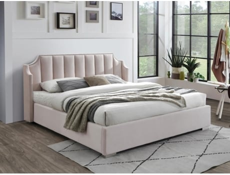 Cama com cofre TEOMIS VENTE-UNIQUE Rosa claro 160x200 cm - Com colchão - Com sommier