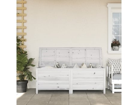 Caixa Arrumação Para Jardim 150X50X56.5 cm Abeto Maciço Branco VIDAXL