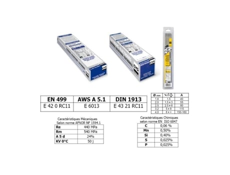 Eletrodos de Aço Rutilo para Soldagem de Aço Diam. 4 GYS Blister de 50